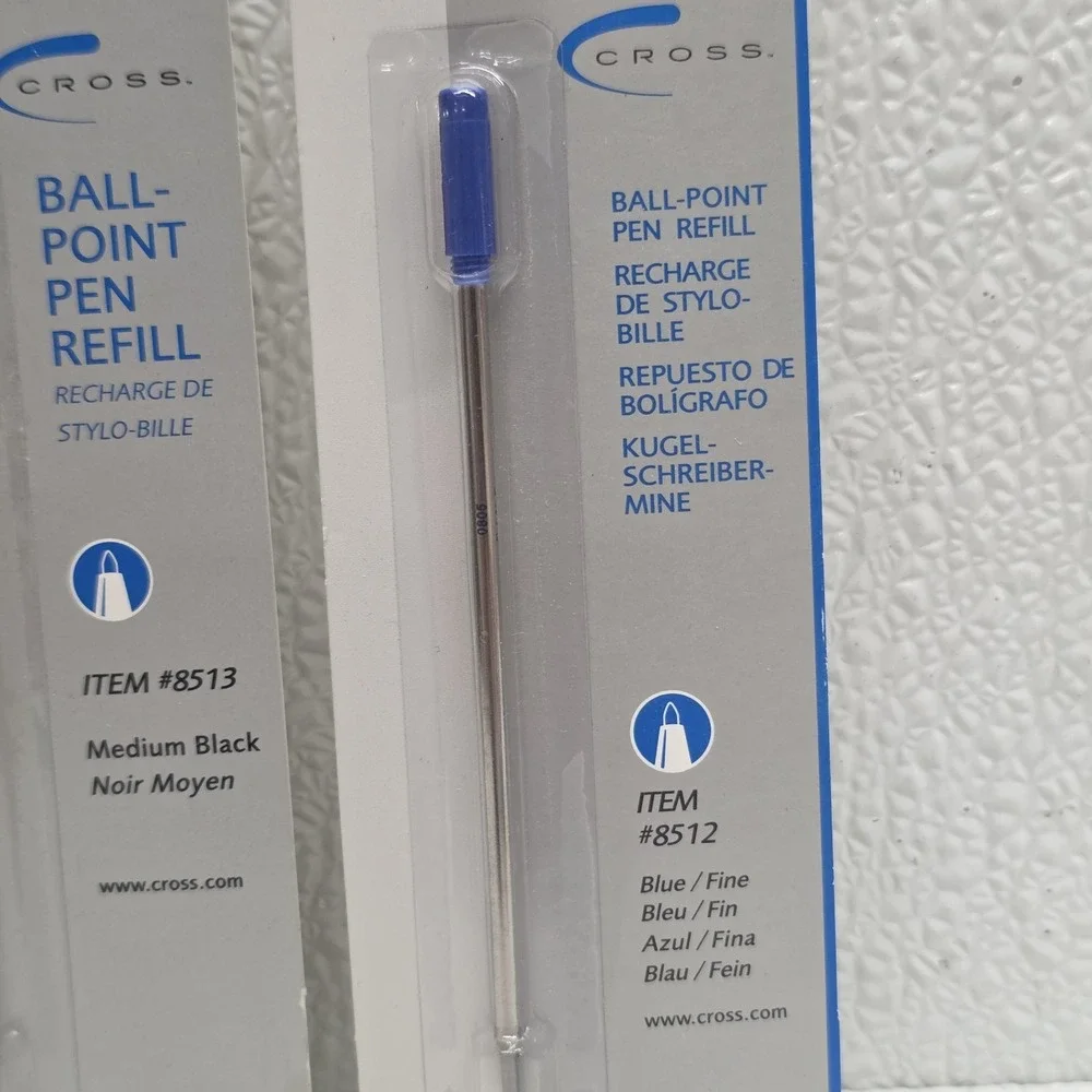 Cross 8512 8513 Ballpoint Pen Refills Blue & Black Ink Mixed Lot Of 4 NOS